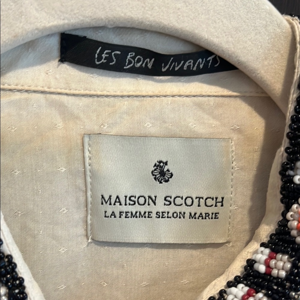 Maison Scotch Beaded Collar Blouse